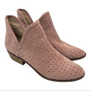 Lucky Brand perforated ankle boots pink - size 9.5